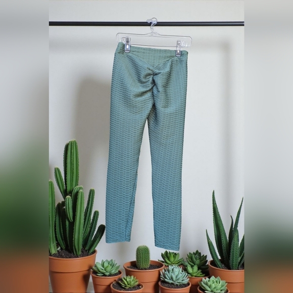 JGS1996 Butt Lifting Leggings Tummy Control Green Size XL (EUC) - Picture 9 of 12